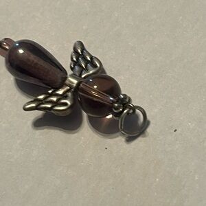 Silver and Purple Angel Bead Pendant